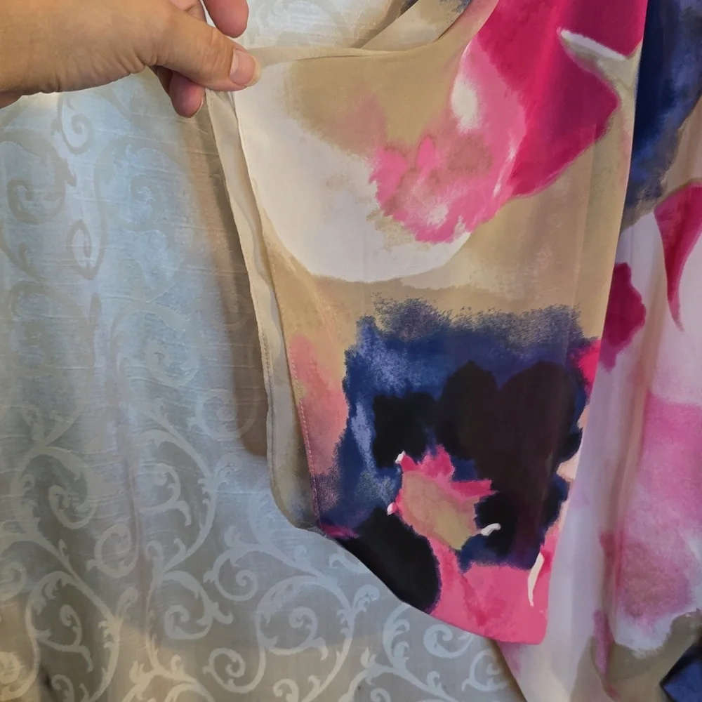 Alfani Pink and Blue Floral Blouse - Picture 3 of 6